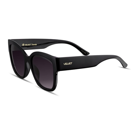 Velvet Black Jane Square Cat Eye Sunglasses main image 5